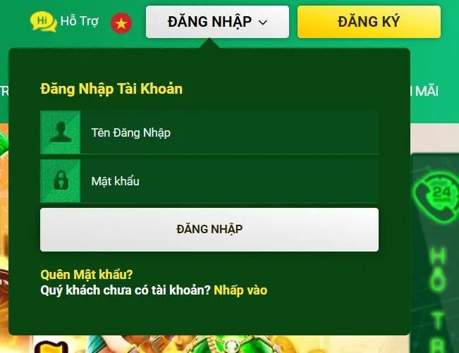 Điền thông tin đăng nhập FB88 